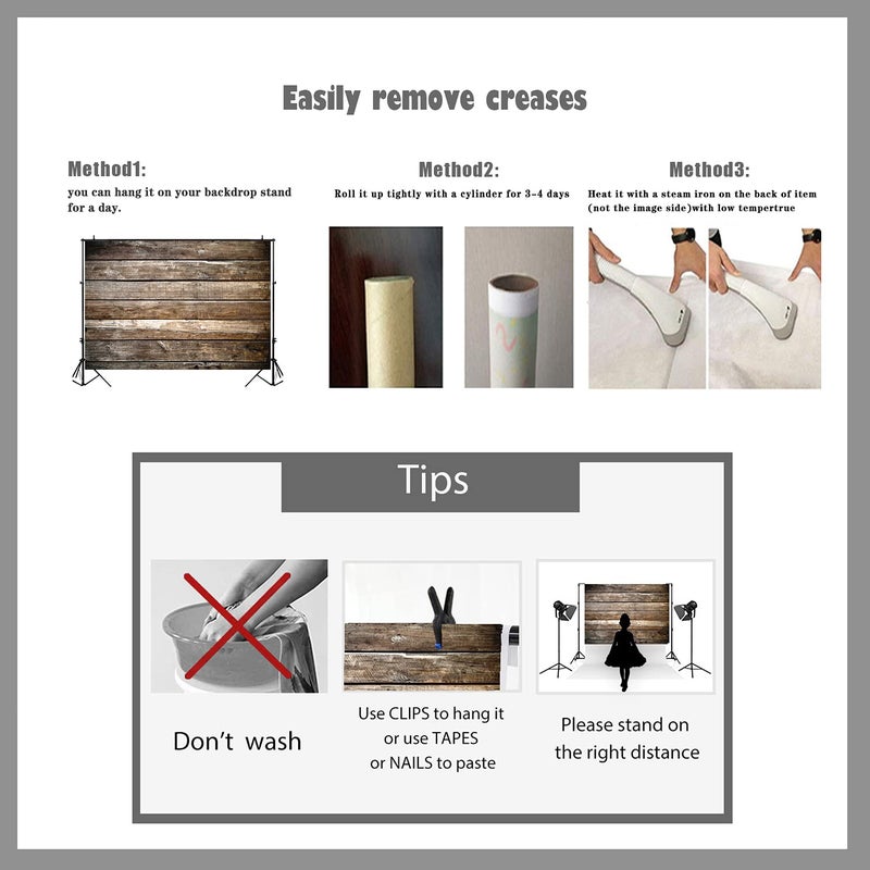 LTLYH 7x5ft Rustic Photography Backdrop Brown Wood Background Photo Backdrop Newborn Kid Baby Bridal Shower Banner Photoshoot Portrait Studio Props A079 - Image 4